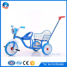 China online shop wholesale cheap baby tricycle, child bicycle baby trike with push bar, Lovely deisgn baby double trike